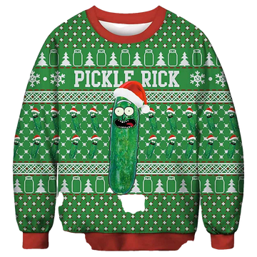 Pickle Rick Ugly Christmas Sweater - Moonbestprint