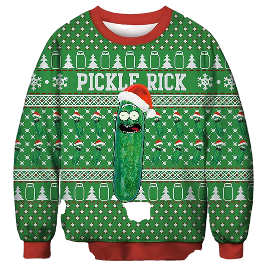 Pickle Rick Ugly Christmas Sweater - Moonbestprint