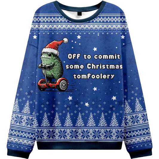 Off To Commit Some Christmas Tomfoolery Christmas Ugly Sweater - Moonbestprint