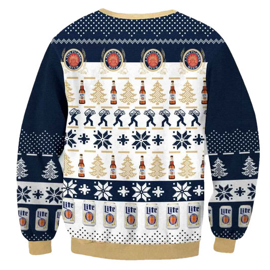 Miller Lite Santa Drunk Ugly Christmas Sweater - Moonbestprint