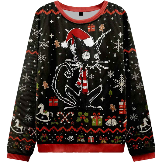 Messy Cat Ugly Christmas Sweater - Moonbestprint