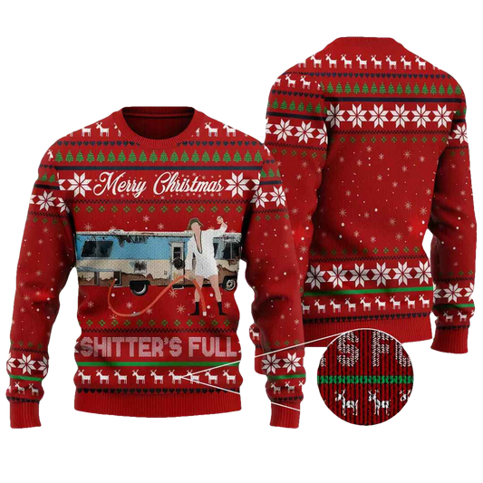Merry Christmas Shitters Full Vacation Ugly Christmas Sweater - Moonbestprint