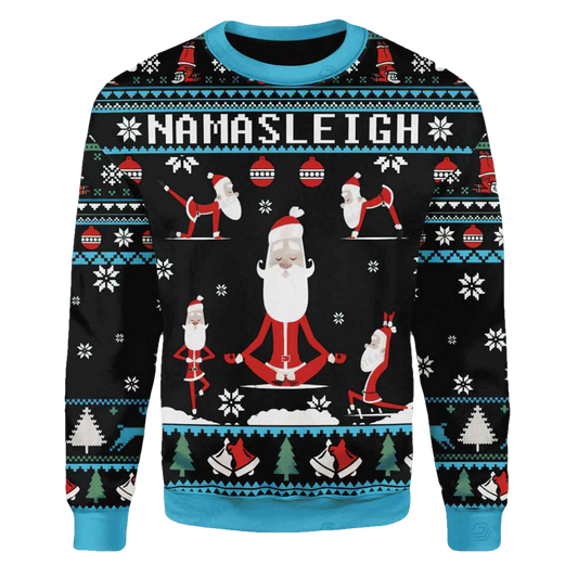 Merry Christmas Gearhomies Namasleigh Santa Ugly Christmas Sweater - Moonbestprint