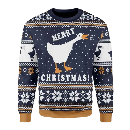 Merry Christmas Goose Ugly Christmas Sweater - Moonbestprint