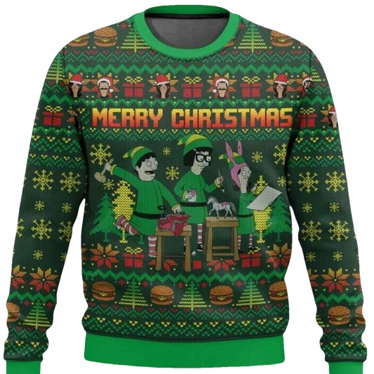 Merry Christmas Bob’s Burgers Ugly Christmas Sweater - Moonbestprint