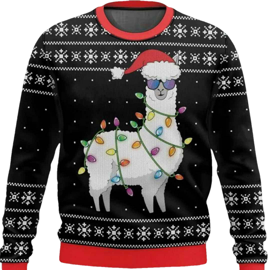 Merry Alpaca Christmas Ugly Sweater - Moonbestprint