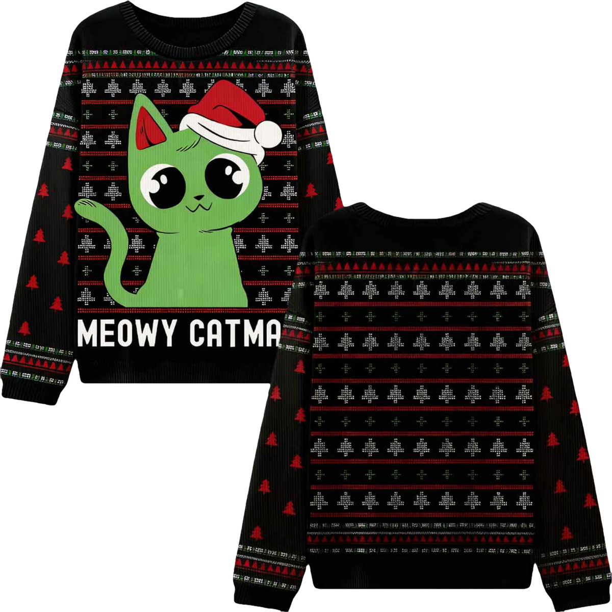 Meowy catmas Ugly Christmas Sweater - Moonbestprint