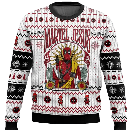 Marvel Jesus Deadpool Ugly Sweater Christmas - Moonbestprint
