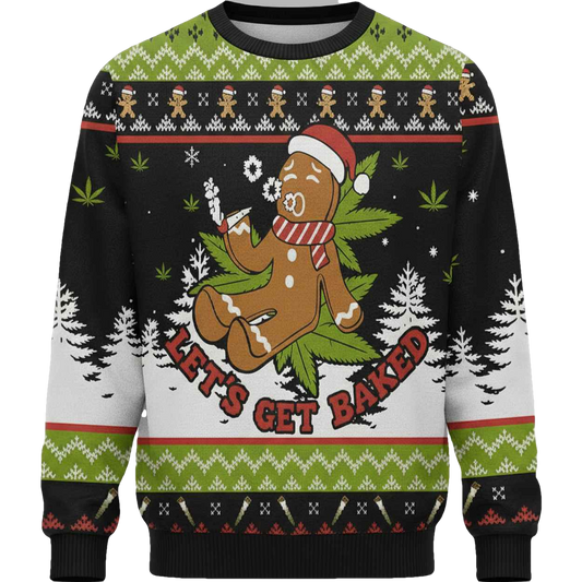 Let’s Get Baked Christmas Ugly Sweater - Moonbestprint
