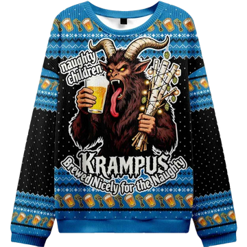 Krampus Drinking Beer Christmas Ugly Sweater - Moonbestprint