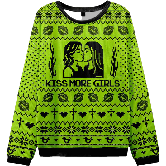 Kiss More Girls Ugly Christmas Sweater - Moonbestprint