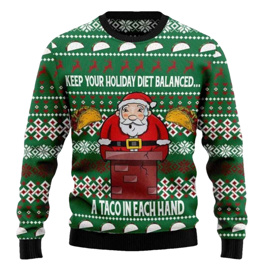 Keep Your Holiday Diet Balanced Ugly Christmas Sweater - Moonbestprint