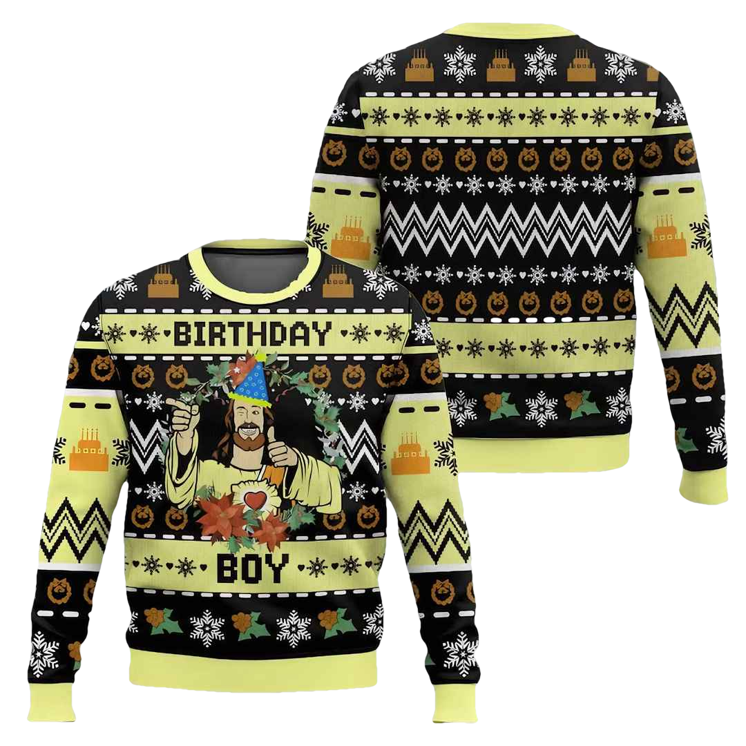 Jesus Birthday Boy Ugly Christmas Sweater - Moonbestprint