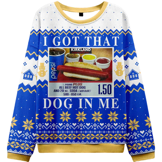 I Got That Hot Dog In Me Ugly Christmas Sweater - Moonbestprint