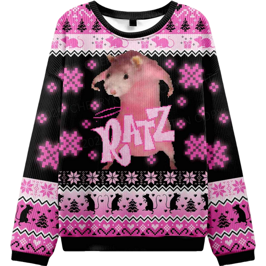 Hot Pink Ratz Ugly Christmas Sweater - Moonbestprint