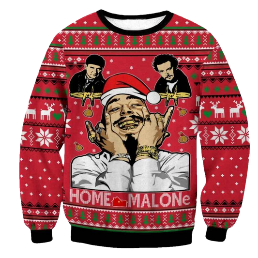 Home Malone Post Malone Ugly Christmas Sweaters - Moonbestprint