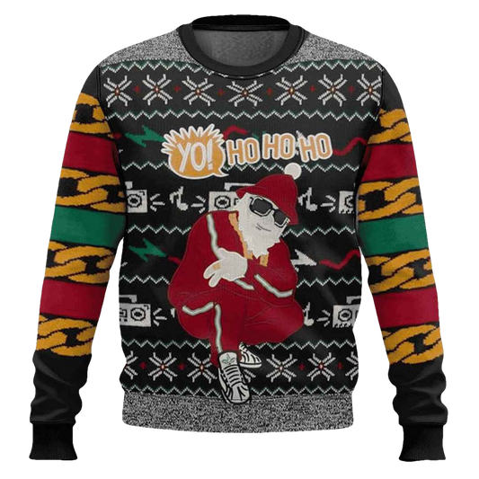 Hip-hop Santa Ugly Christmas Sweater - Moonbestprint