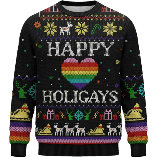 Happy Holigays Christmas Ugly Sweater - Moonbestprint