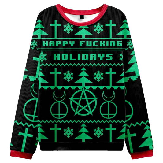 Happy Fucking Holidays Ugly Christmas Sweater - Moonbestprint