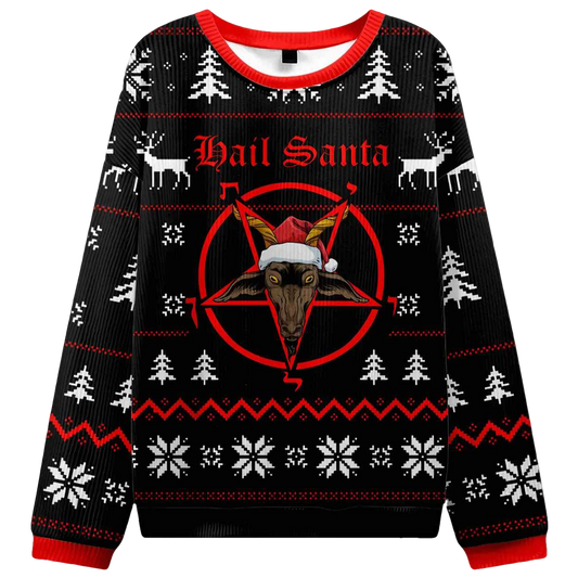 Hail Santa Ugly Christmas Sweater - Moonbestprint
