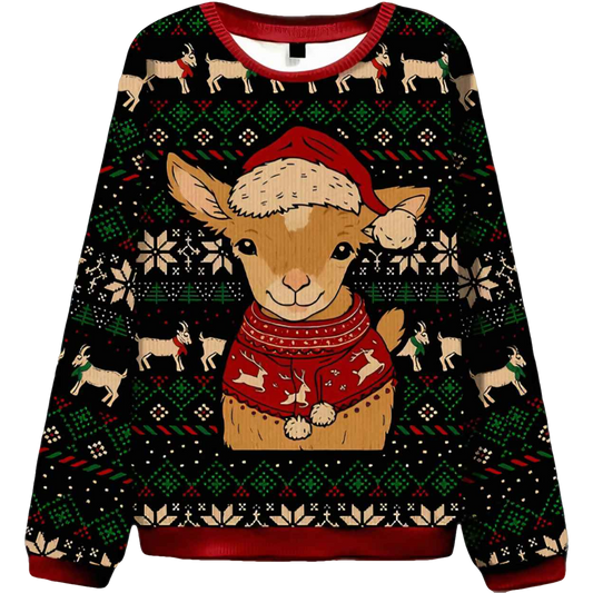 Goat In Festive Outfit Ugly Christmas Sweater - Moonbestprint