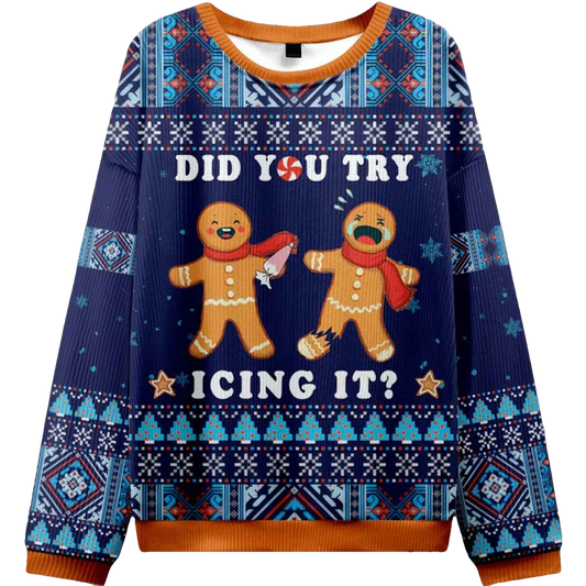 Gingerbread's Icing Emergency Christmas Ugly Sweater - Moonbestprint