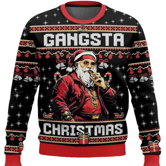 Gangsta Christmas Ugly Christmas Sweater - Moonbestprint