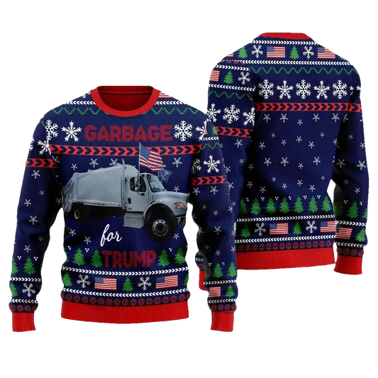 Garbage For Trump Ugly Christmas Sweater - Moonbestprint