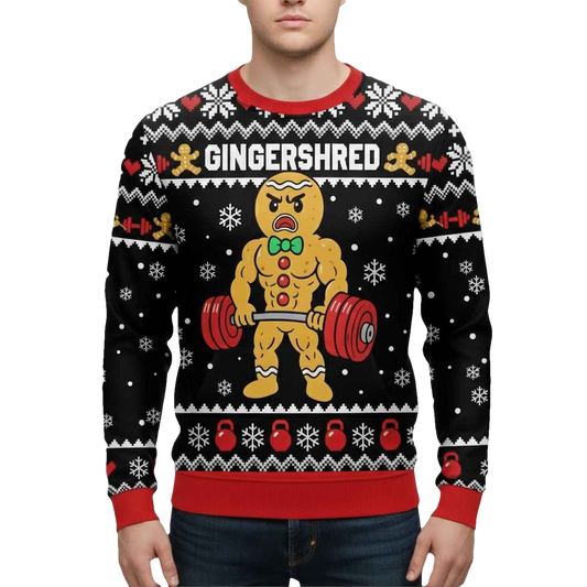 Funny Gym Gingershred Christmas Ugly Sweater - Moonbestprint