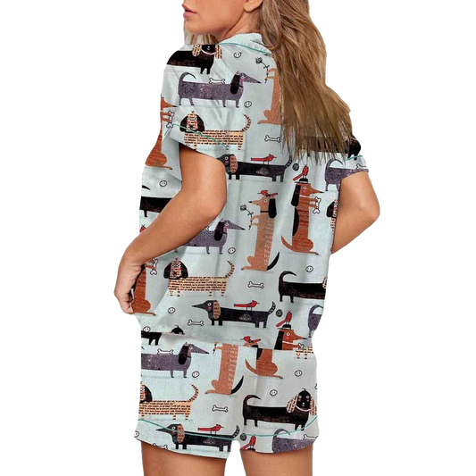 Funny Dachshund Art Print Pajama Set - Moonbestprint