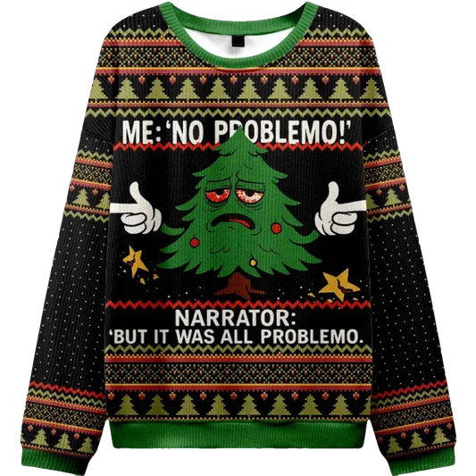 Funny Christmas Tree Me No Problemo Ugly Christmas Sweater - Moonbestprint