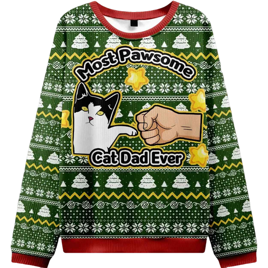 Funny Cat Mom And Dad Ugly Christmas Sweater - Moonbestprint
