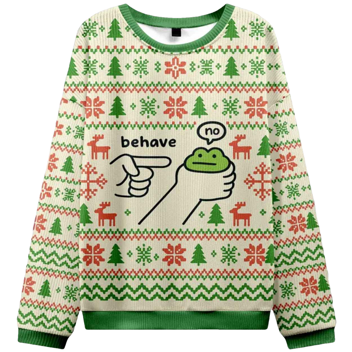 Frog Behave No Ugly Christmas Sweater - Moonbestprint