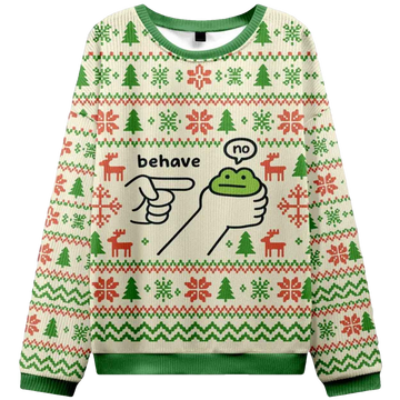 Frog Behave No Ugly Christmas Sweater - Moonbestprint