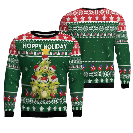 Frog Christmas Tree Ugly Christmas Sweater - Moonbestprint