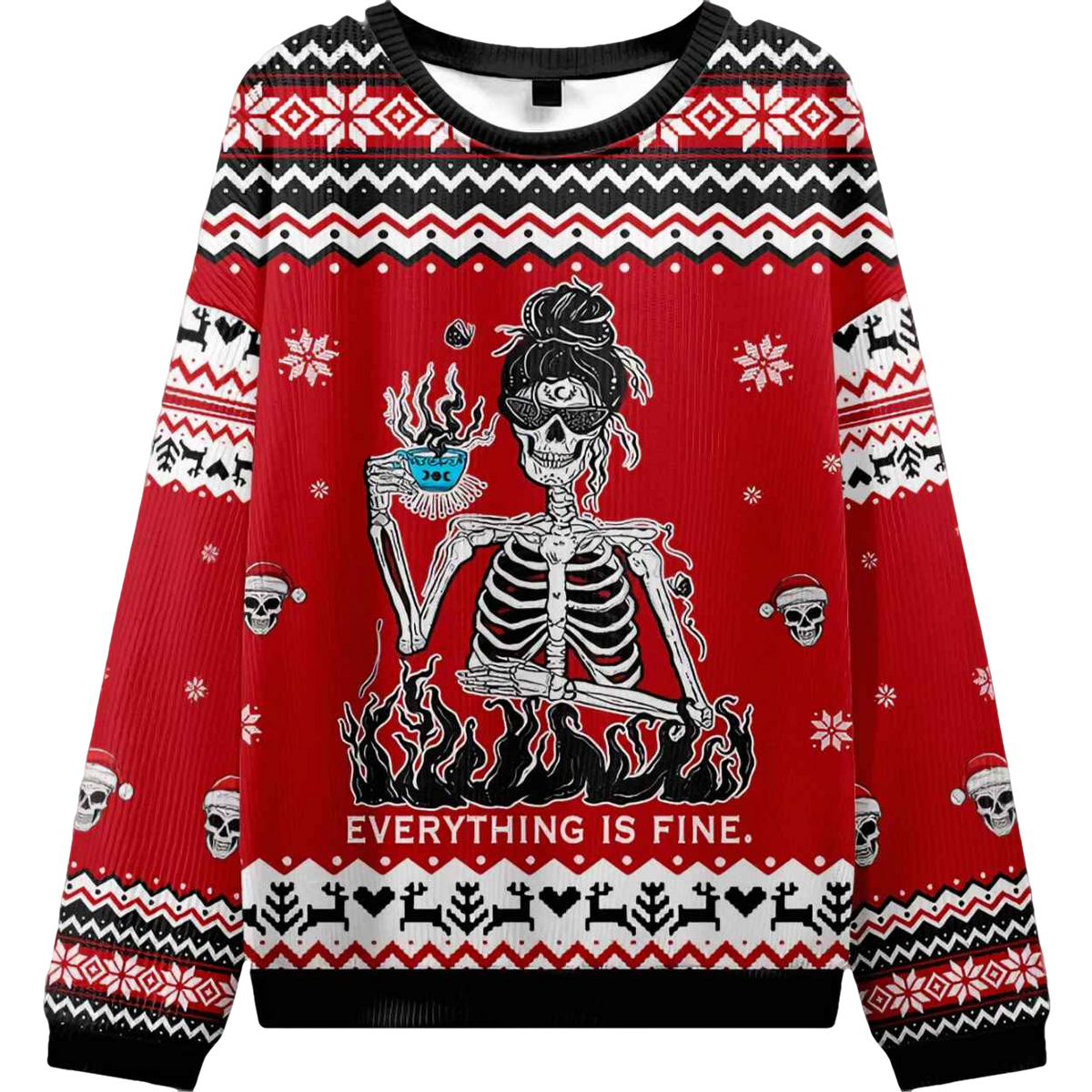 Everything Is Fine Ugly Christmas Sweater - Moonbestprint
