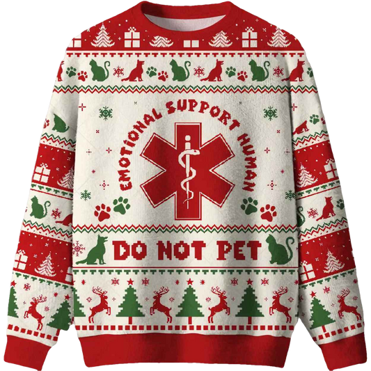 EMOTIONAL SUPPORT HUMAN Ugly Christmas Sweater - Moonbestprint