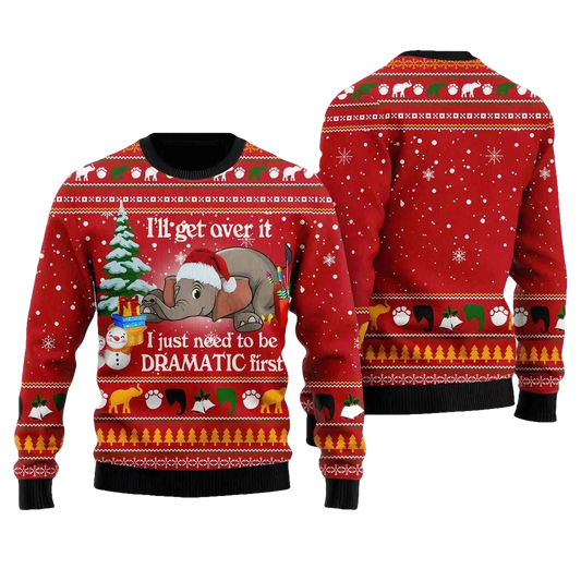 Elephant I‘ll Get Over It Ugly Christmas Sweater - Moonbestprint