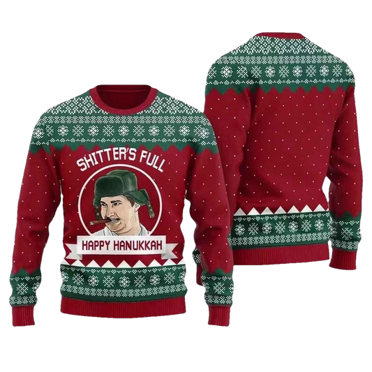 Eddie Griswold Shitter's Full Happy Hanukkah Ugly Christmas Sweater - Moonbestprint