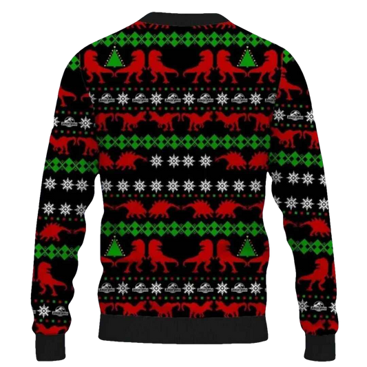 Dinosaurs Santa Hat Ugly Christmas Sweater - Moonbestprint