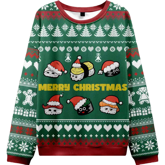 Cute Sushi Cat Ugly Christmas Sweater - Moonbestprint