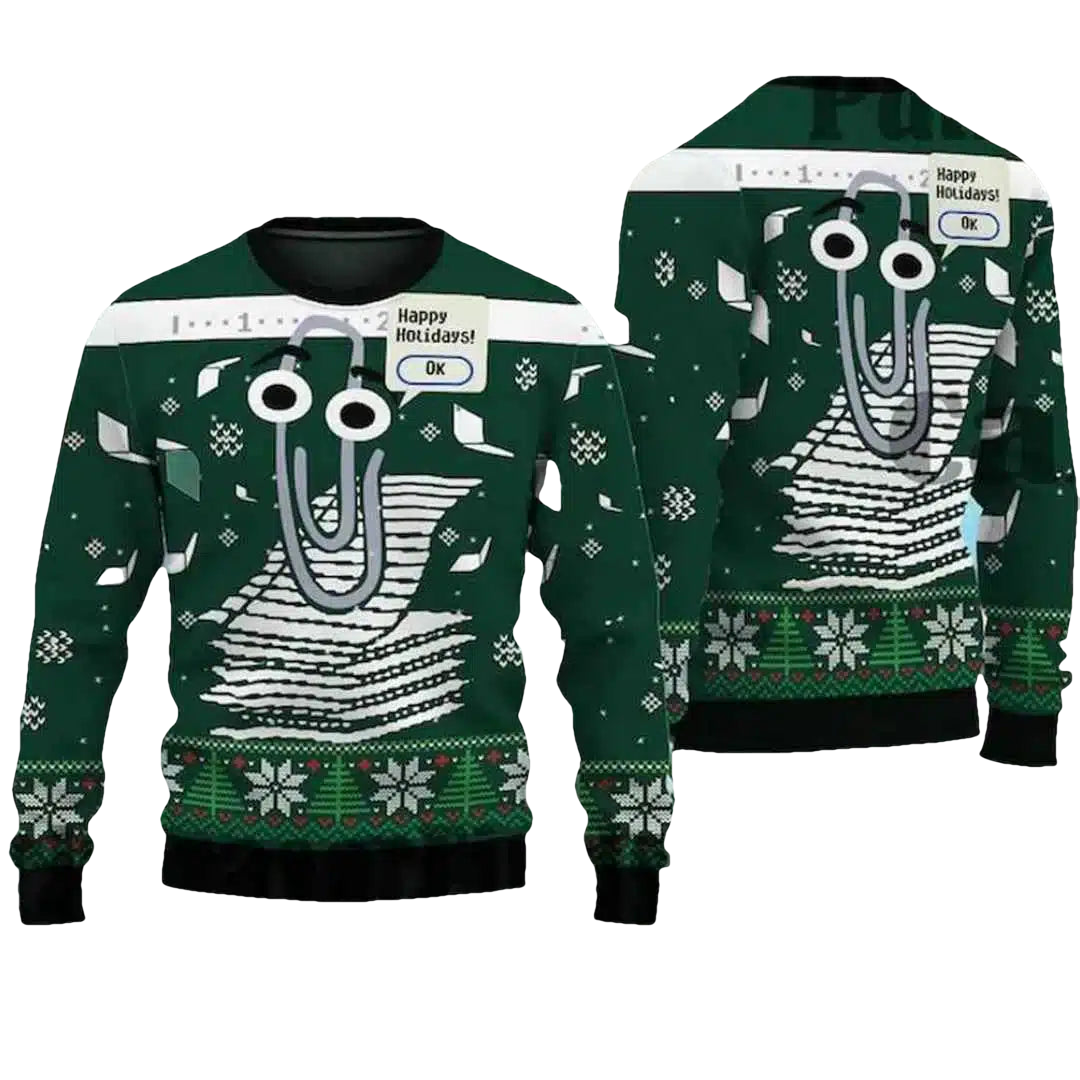 Clippy Windows Ugly Christmas Sweater - Moonbestprint