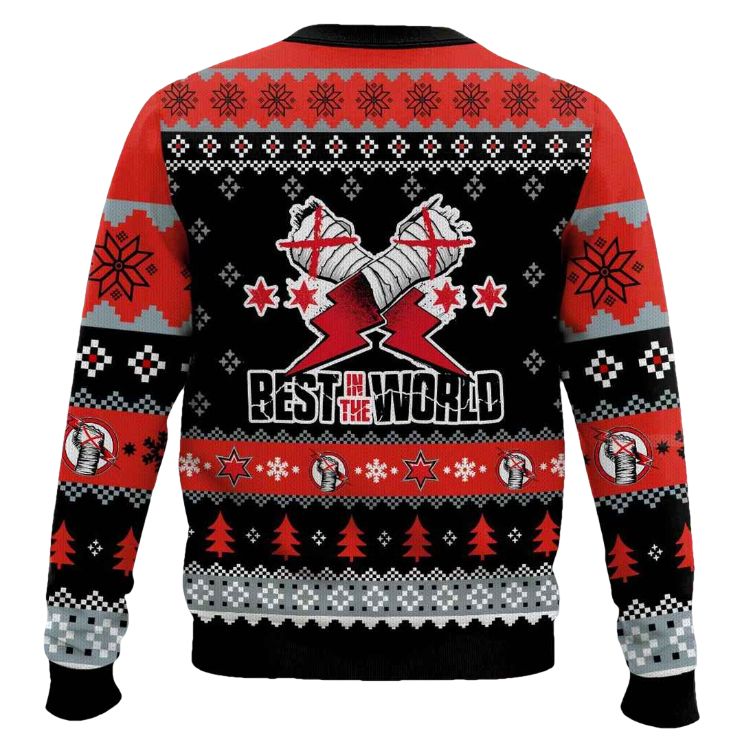 CM Punk WWE Ugly Christmas Sweater - Moonbestprint