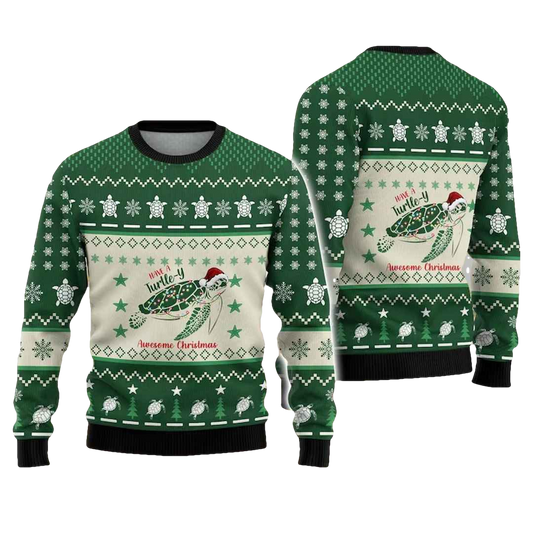 Christmas Turtle Ugly Christmas Sweater - Moonbestprint