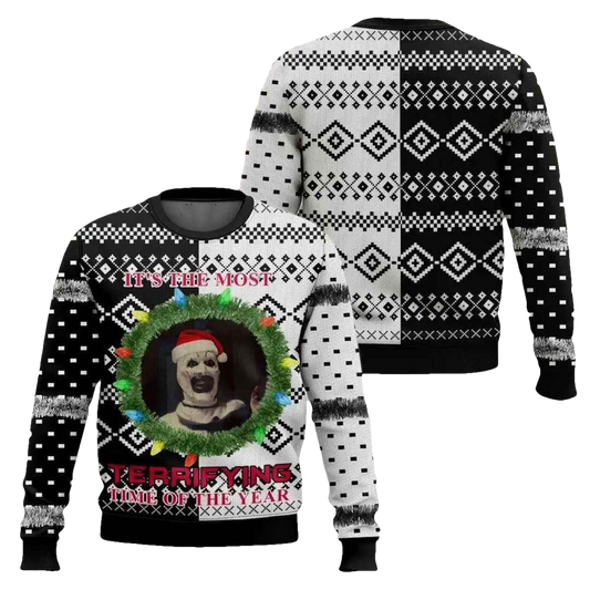 Christmas Terrifier Santa Hat Ugly Christmas Sweater - Moonbestprint