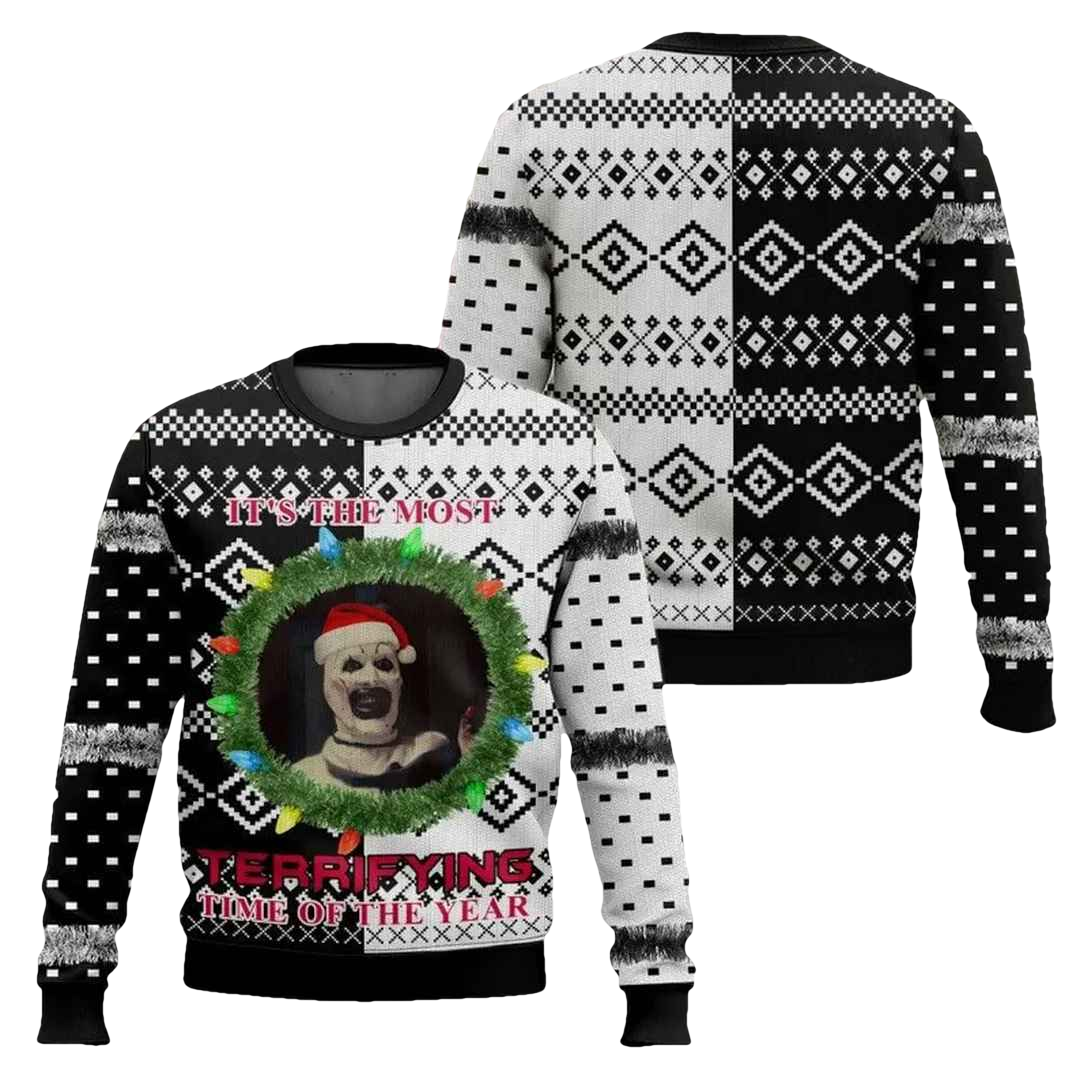 Christmas Terrifier Santa Hat Ugly Christmas Sweater - Moonbestprint