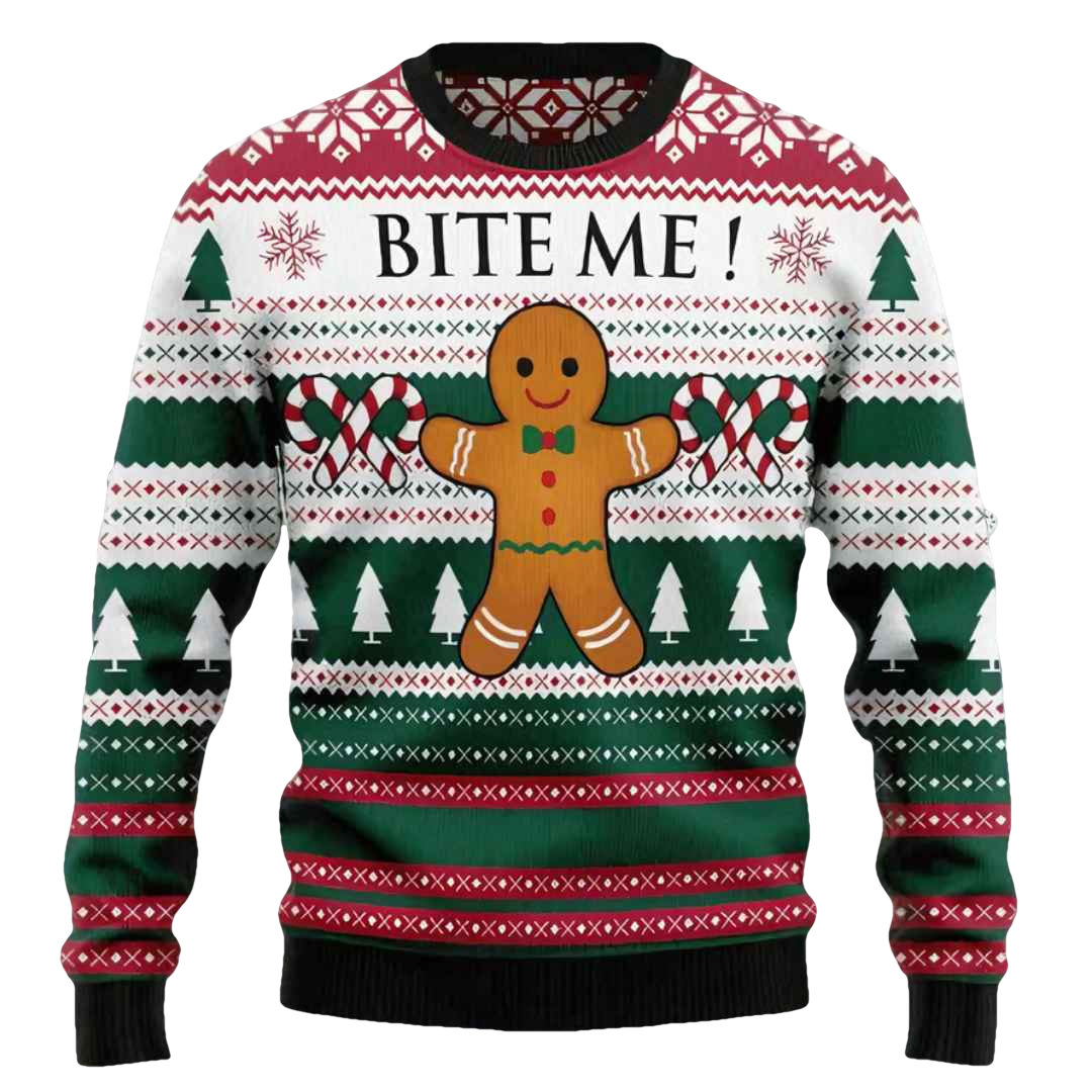 Christmas Cookies Bite Me Ugly Christmas Sweater - Moonbestprint