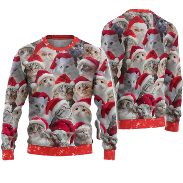 Christmas Cat Ugly Christmas Sweater - Moonbestprint
