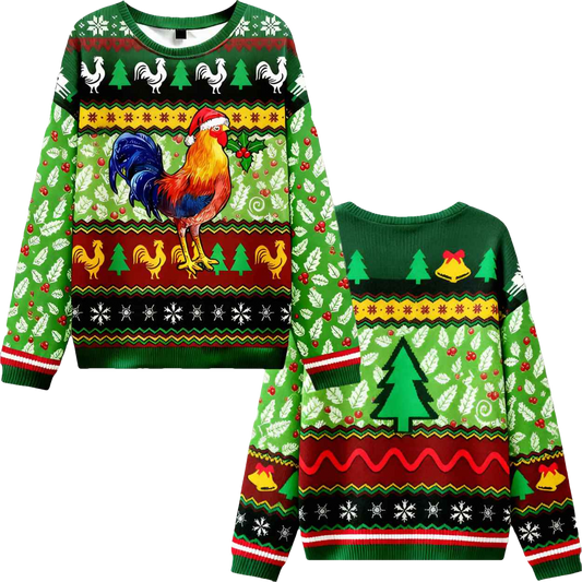 Christmas Chicken Ugly Christmas Sweater - Moonbestprint