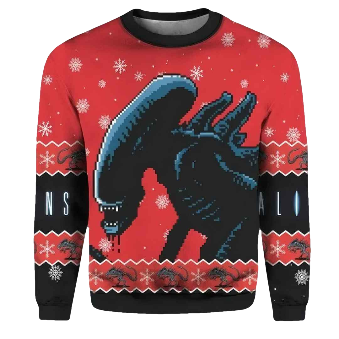 Christmas Alien Xenomorph Ugly Christmas Sweater - Moonbestprint
